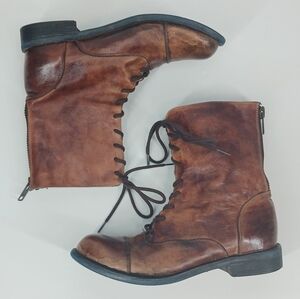 Bedstu Distressed Leather Combat Boots